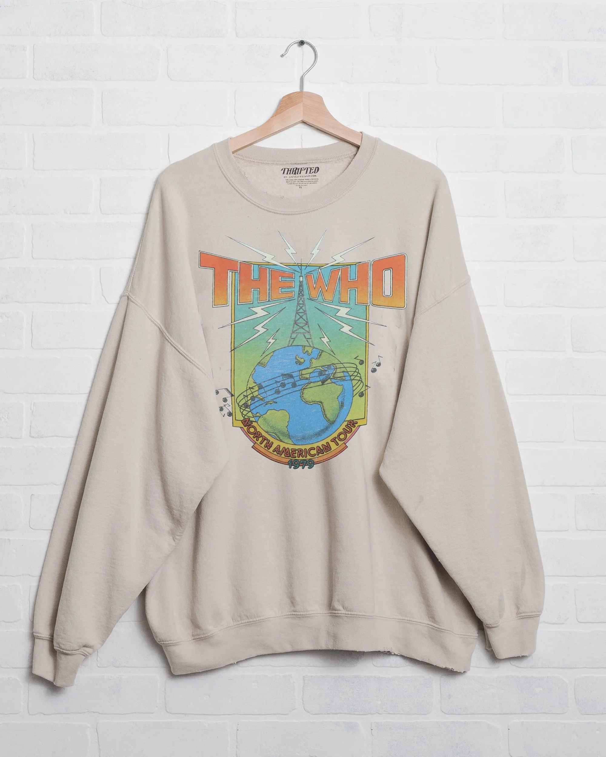 The Who North American Tour Sand Thrifted Sweatshirt