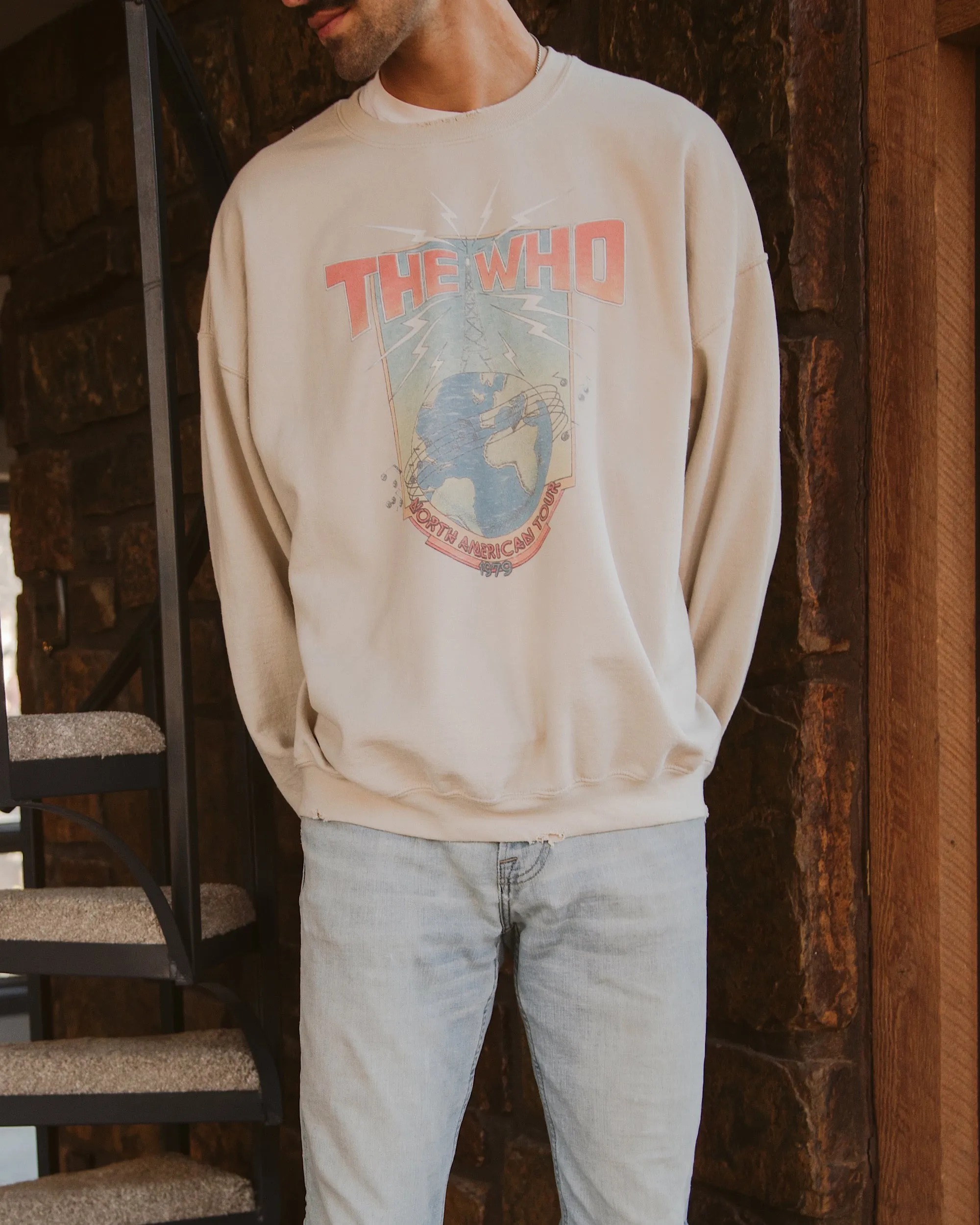 The Who North American Tour Sand Thrifted Sweatshirt