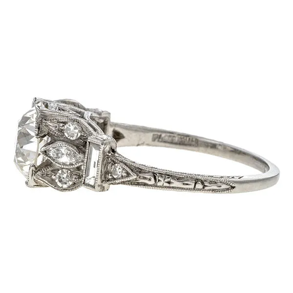 Vintage Engagement Ring, Old European Cut 1.86ct.