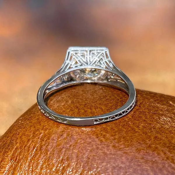 Vintage Filigree Engagement Ring, Old European 1.30ct.