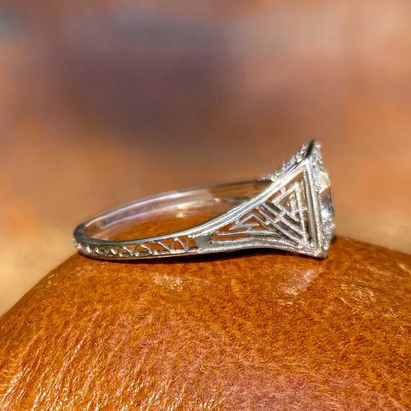 Vintage Filigree Engagement Ring, Old European 1.30ct.