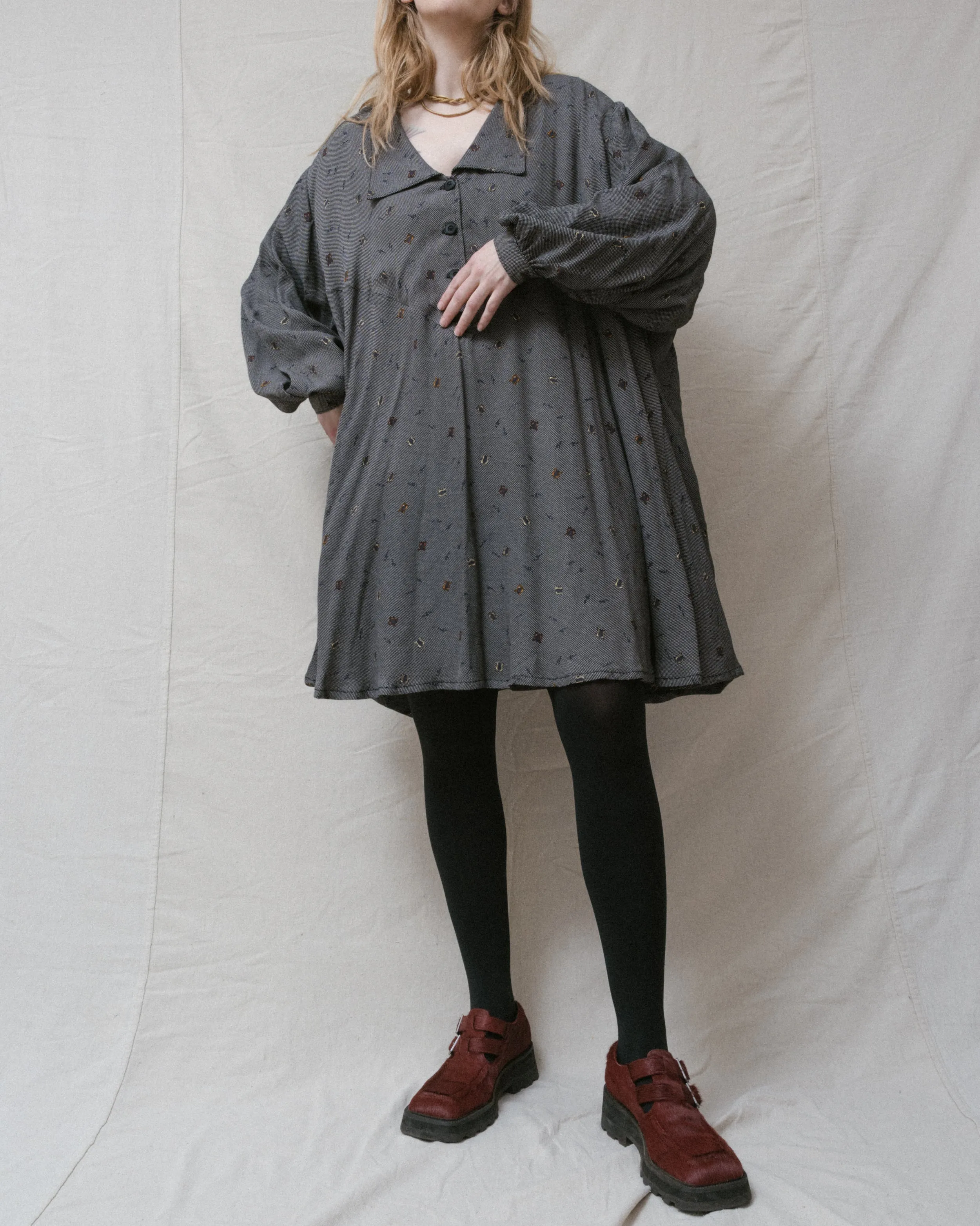 Vintage Oversized Shirt Dress (S-L)