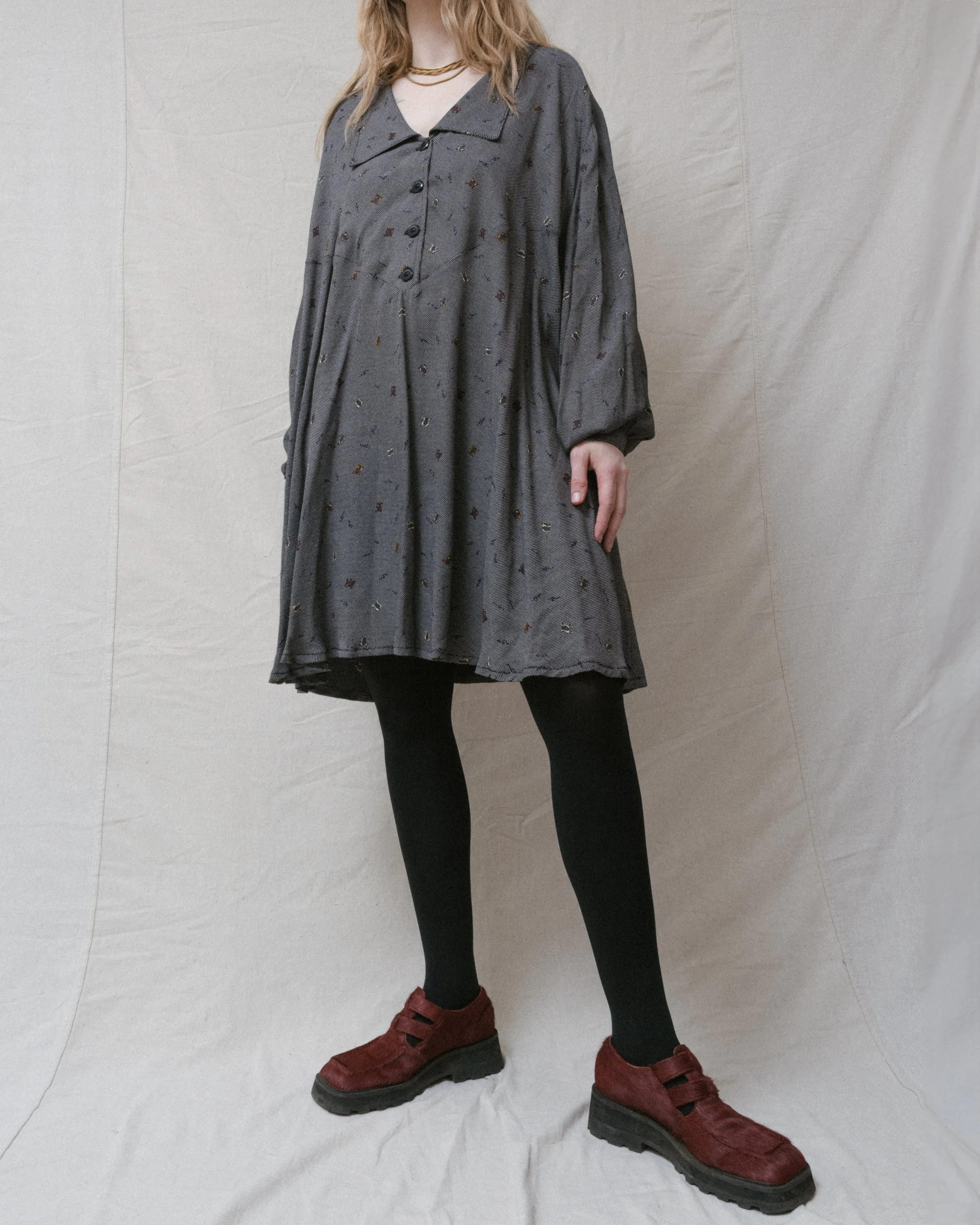 Vintage Oversized Shirt Dress (S-L)