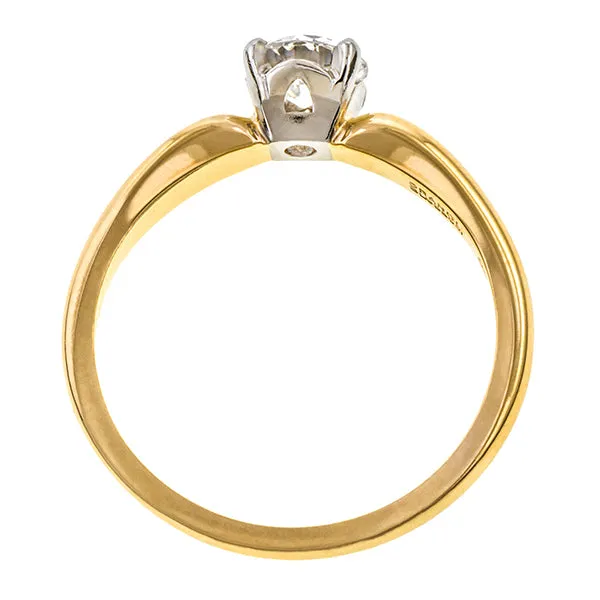 Vintage Solitaire Engagement Ring, Old Euro 0.49ct.